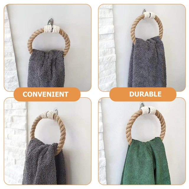 Rustic Style Towel Rings Hand Towel Holder Towel Rack Macrame Decor Bohemia 10