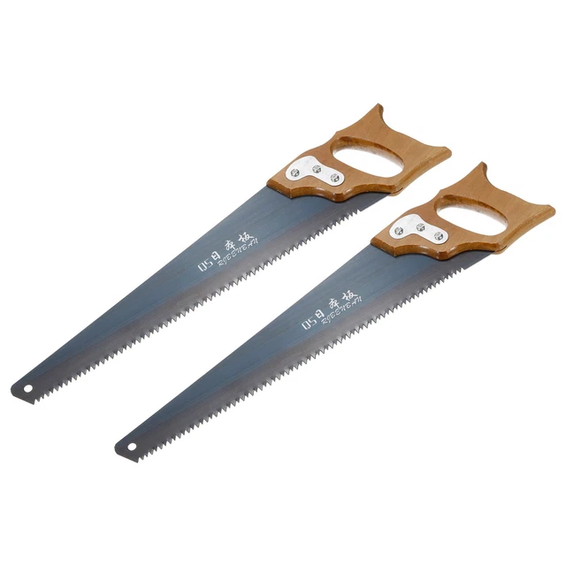 15" Professional Hand Panel Saw with Straight Blade D-shaped Wood Handle,2pcs