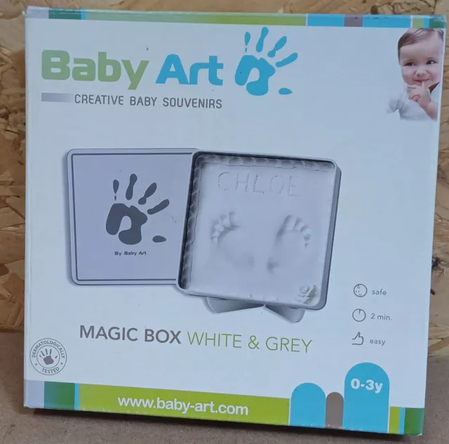 Baby Hand & Foot Print Clay Cast Kit In A Square Tin - Baby Art Magic Box