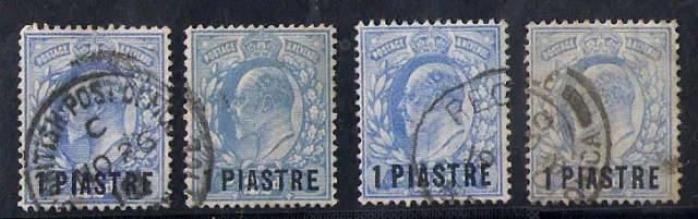 British Levant 4 Old Stamps Overprint 1