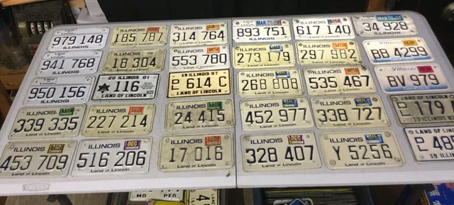 (30)  Vintage Illinois Motorcycle License Plate Lot 1979-2010