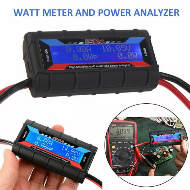 150A Digital LCD Watt Meter Power Analyser System Solar Caravan Plug Tools  Y3W0