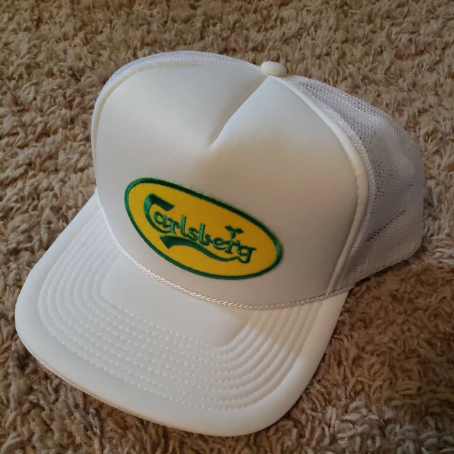 Carlsberg Beer Truckers Hat Snapback, Patch, White Mesh NWOT