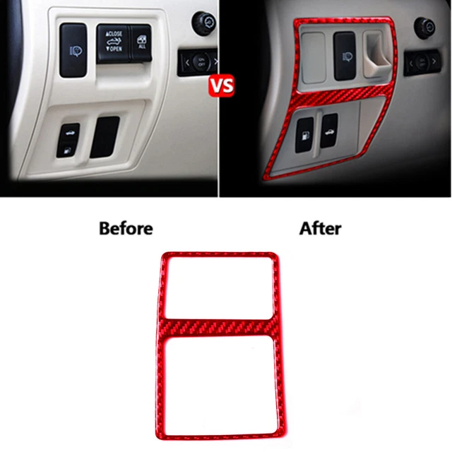 Red Carbon Fiber Rear Trunk Switch Cover Trim For Lexus IS250 IS350 2006-2012