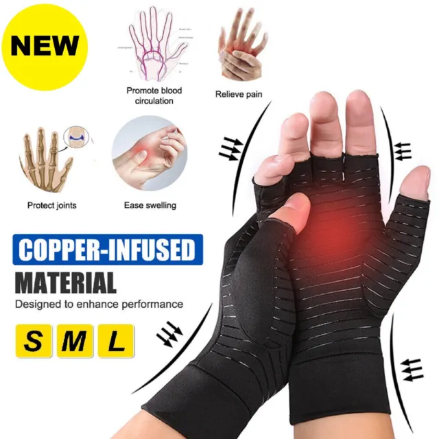 Arthritis Gloves Compression Joint Finger Hand Wrist Support Brace Pain Relief