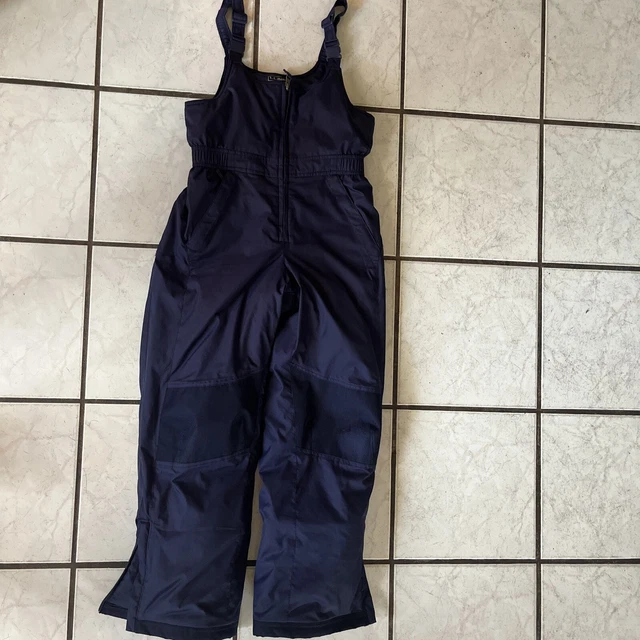 Big Boys Girls Kids LL Bean 3M Thinsulate Snow Pants Bibs Overalls Navy Blue 12