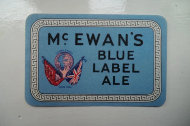 MINT McEWAN'S EDINBURGH BLUE LABEL ALE BREWERY BEER BOTTLE LABEL