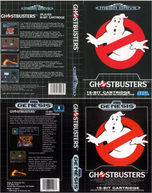 - Ghostbusters Mega Drive Genesis PAL Replacement Box Art Case Insert Cover Only