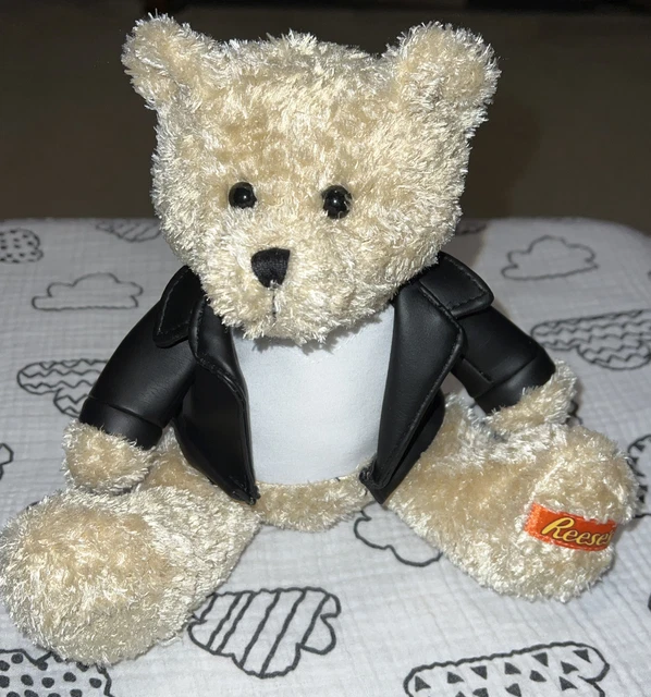 Reese's Tan Brown Teddy Bear Denim Jacket Plush Stuffed Animal 8 in Galerie Toys