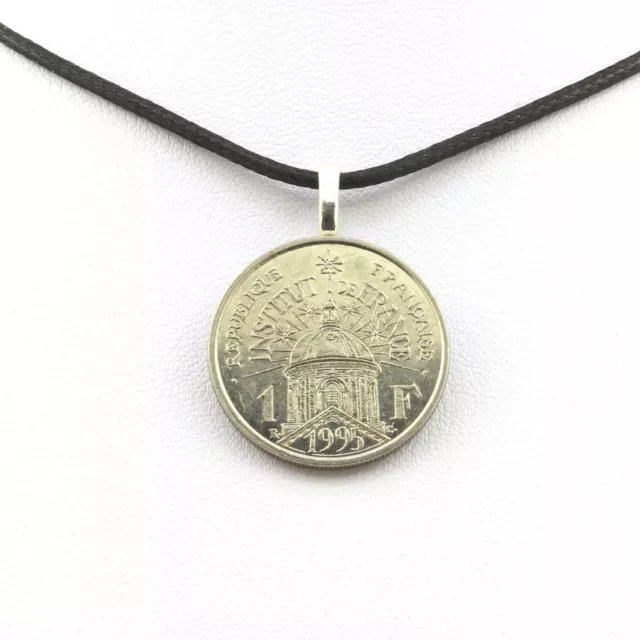 Halskette Münze Frankreich 1 Franc Institut Für Frankreich Schwarze Schnur