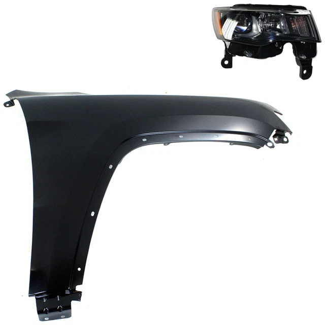 Kit Headlight Driving Head light Headlamp Passenger Right Side Hand for Jeep
