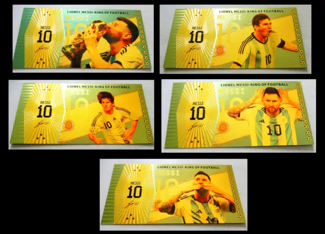 ★ Argentine Collection De 5 Billets Polymer  " Or "  10 Pesos Lionel Messi ★ A