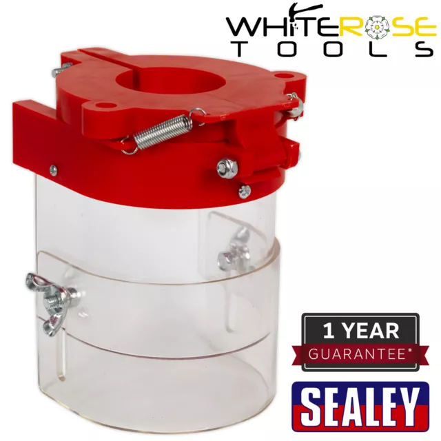 Protector de prensa de taladro Sealey 40 mm protector de seguridad accesorio abatible garaje taller