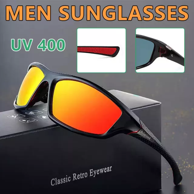 UV400 Polarized Sunglasses Glasses Sport Fishing Cycling WrapAround Eyewear 1/2x