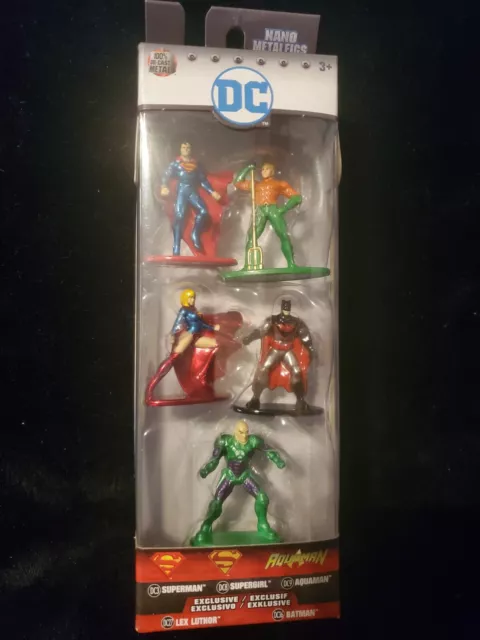 NIB Jada Toys Nano Metalfigs DC Comics Set B 5-Pk Superman Batman Aquaman