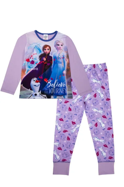 Offizieller Mädchen Disney Frozen II Pyjama Anna Elsa Olaf Premium PJs Schlafanzug Set