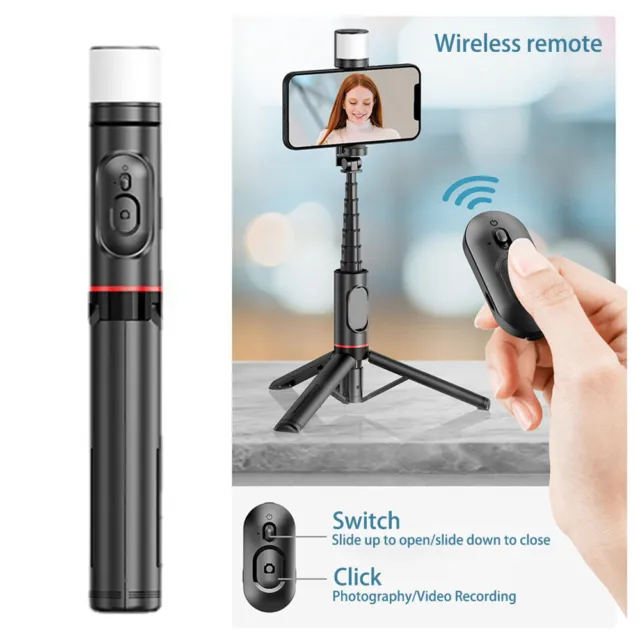 For iPhone Samsung Telescopic Selfie Stick Bluetooth Tripod Monopod Phone Holder 3