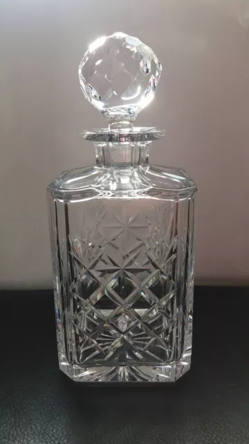 Thomas Webb Crystal Decanter with Stopper. Signed.