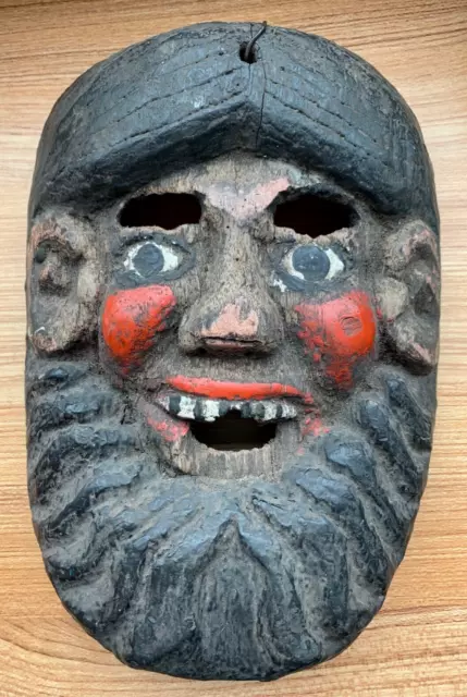 Hand carved wood folk art mask from Guatemala