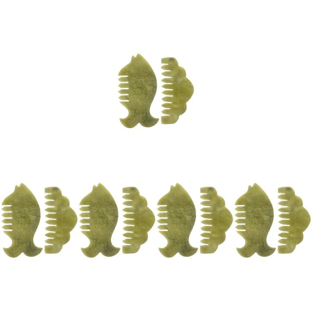 2 Pcs Jade Kamm Xiuyu Haarbürste Aus Jade Kopfmassagegeräte Green