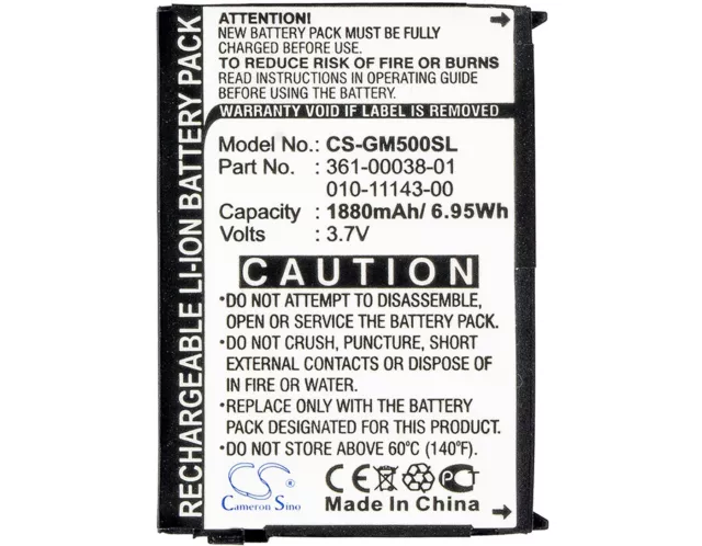 361-00038-01 Battery for Garmin  Nuvi 500 Zumo 600  650  660  Nuvi 510 Aera 500