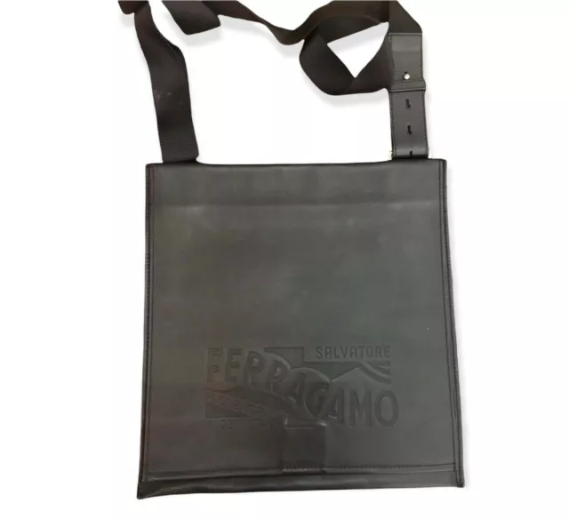 Salvatore Ferragamo Men Black Leather Cross Body Bag