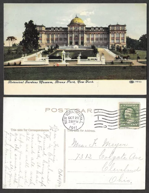 1911 Postcard - Bronx Park, New York - Botanical Gardens Museum