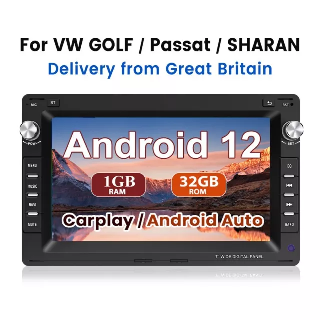 For VW Golf 4 MK4 Passat B5 Polo T5 Car DAB+Android 12 GPS SaNav Stereo Radio UK