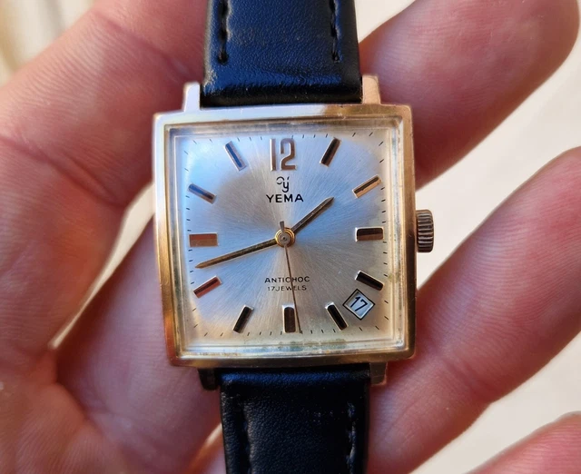Montre Homme YEMA Mécanique Manuelle - Boîtier Acier, Bracelet Cuir - Occasion Fonctionnelle