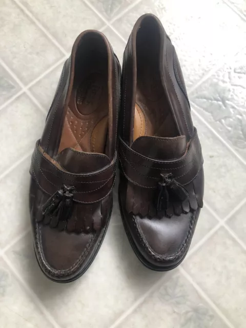 G.H. BASS WEEJUNS Loafers Men's Size 8.5 Kiltie Tassel Brown Dress Shoe ...