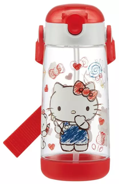 Skater Children's straw clear bottle Sanrio Hello Kitty 480ml