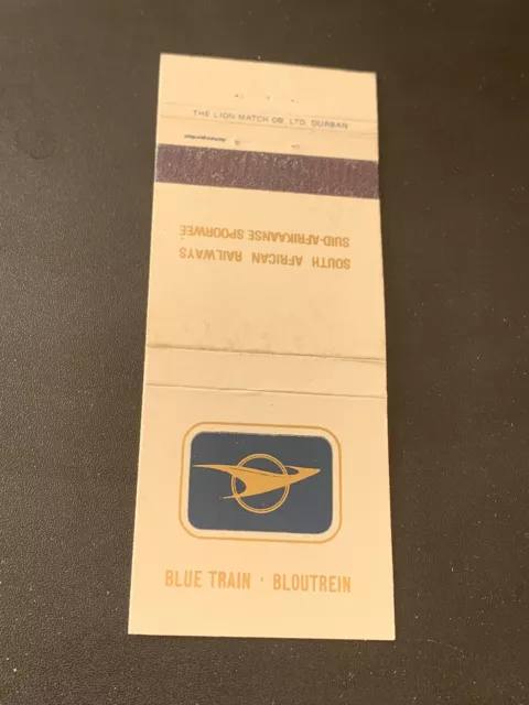 Vintage Railroad Matchbook: “South African Railways - Blue Train” Africa