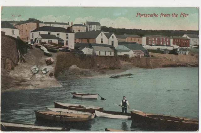 Vintage Colour Postcard Portscatho From The Pier Argall's Series