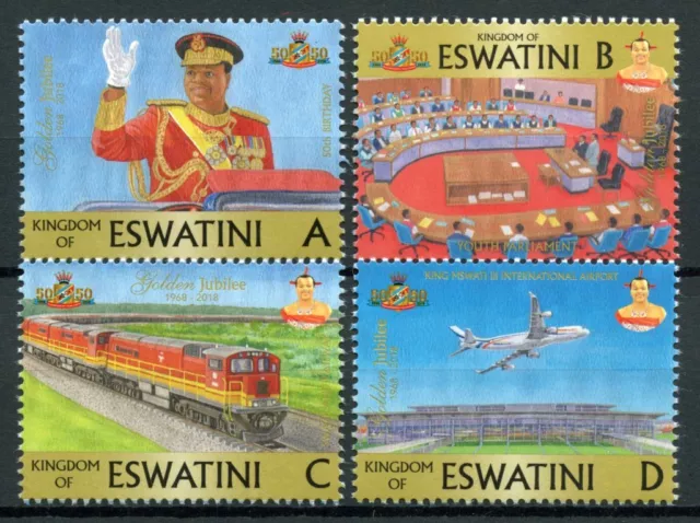 Swaziland Eswatini Stamps 2018 MNH Independence Trains Aviation Royalty 4v Set