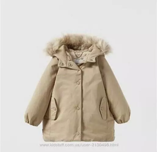 ZARA Kids Jacket Coat Water Repellent Faux Fur Lined Hooded Age 3-4 yrs - BNWT