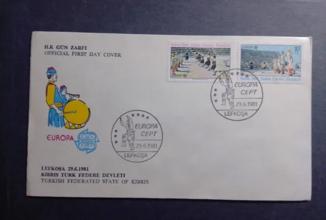 Sobres Primer Dia  Fdc Chipre Turco 1981. Europa Cept. Folklore