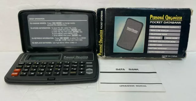 New Old Stock, Personal Organizer Electronic Pocket Data Bank 688 Bytes UNTESTED