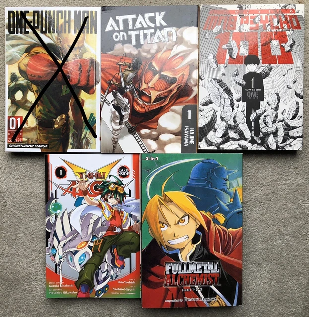 Action Manga Bundle X3 - Attack on Titan, FMA, YU-GI-OH!