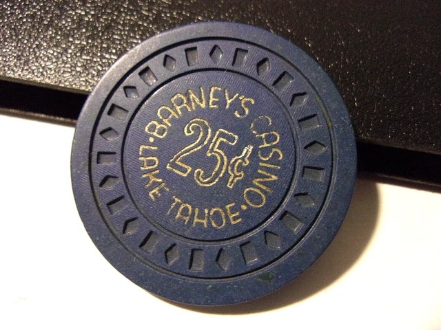 BARNEY'S HOTEL CASINO 25¢ hotel casino gaming poker chip - Lake Tahoe, NV