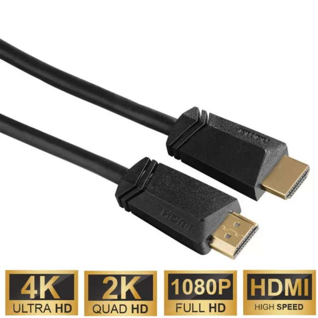 Hama 4K 5m HDMI-Kabel Ethernet GOLD Anschluss-Kabel 3D UHD Full-HD TV PC Monitor