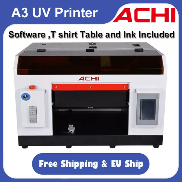 ACHI A3 UV Printer Epson 1390 Head Flat Cylindrical 3D Embossed Printed H=120mm
