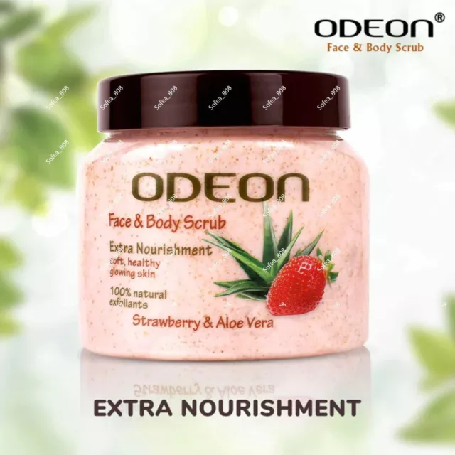 2 scrub viso e corpo ODEON con fragole e aloe vera riducono le macchie... 2