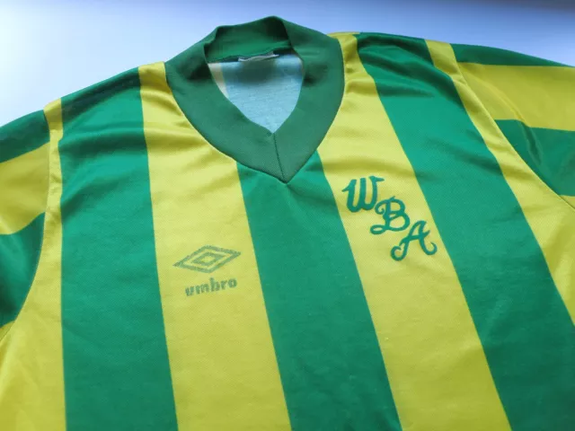 Rare Vintage Umbro West Brom Bromwich Albion Wba Fc Green Yellow Away Shirt 80S