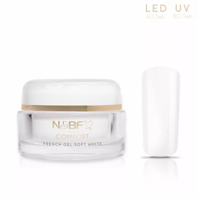 UV LED French White Gel Comfort 15ml Profi Frenchgel dickviskos milchig weiß