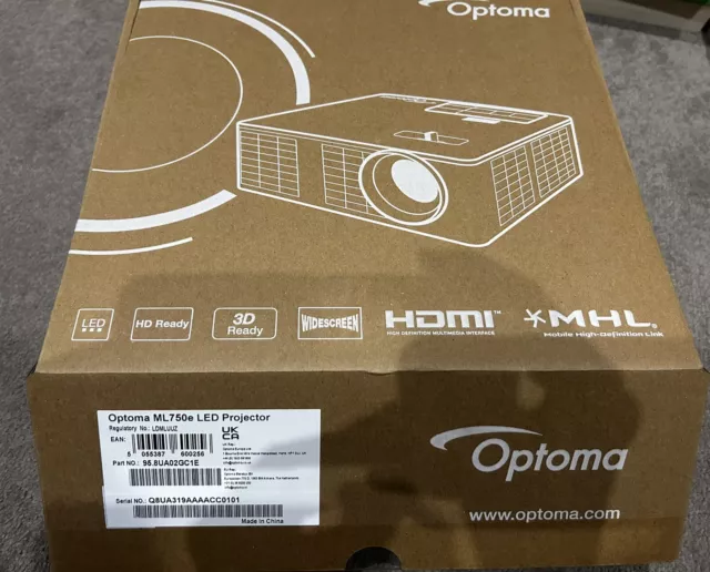 BRAND NEW! Projector Optoma ML750e Ultra compact LED projector. RRP £499