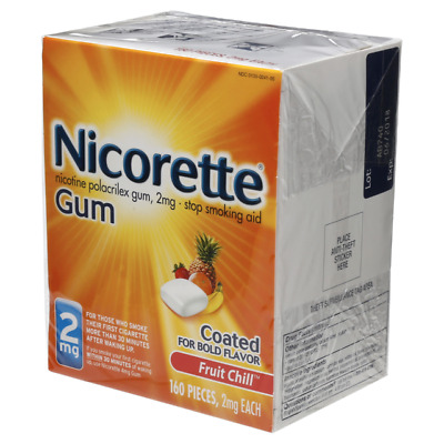 Nicorette Nicotina Dejar de goma de mascar, 2mg - 160 cuenta * ex fecha 2/25 * NUEVO * NUEVO * Nuevo *