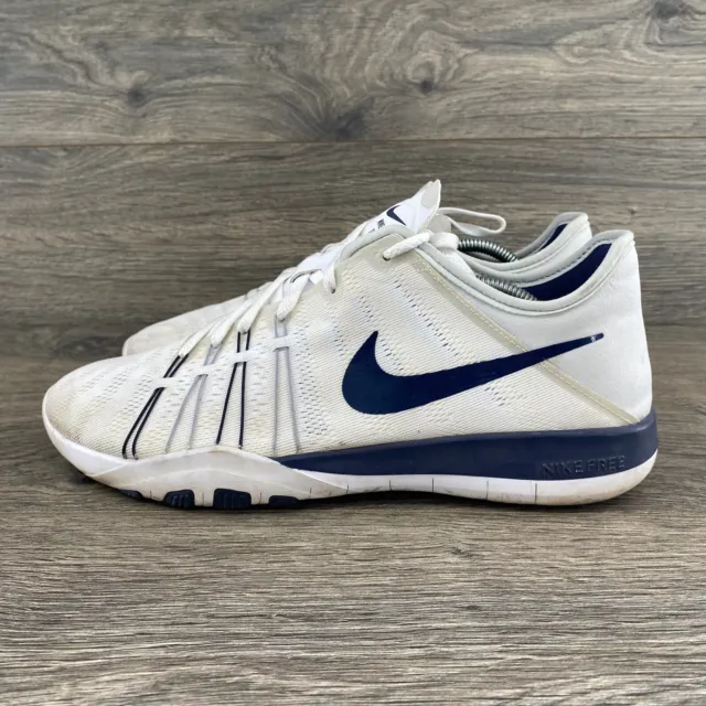 Nike Women's Free Trainer TR 6 Athletic Workout Shoes Size 9.5 White / Navy Blue