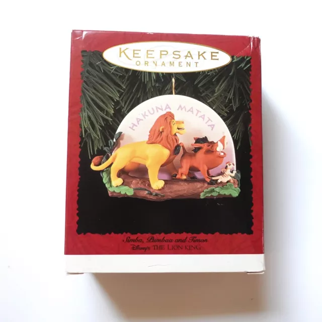 NOB 1995 Hallmark Keepsake Lion King Ornament Hakuna Matata SIMBA PUMBAA & TIMON