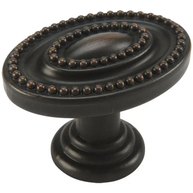Cosmas Cabinet Hardware Oil Rubbed Bronze Oval Knobs #4886ORB