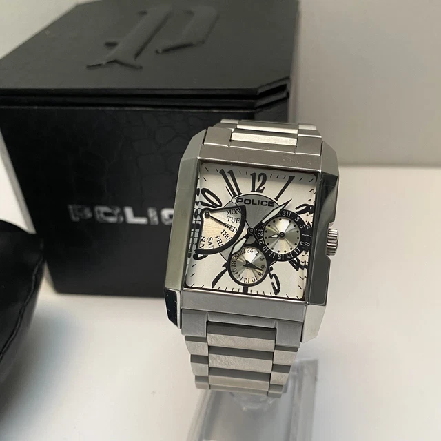 POLICE 10966M MENS Dress Watch Side Avenue Stainless Steel Box New